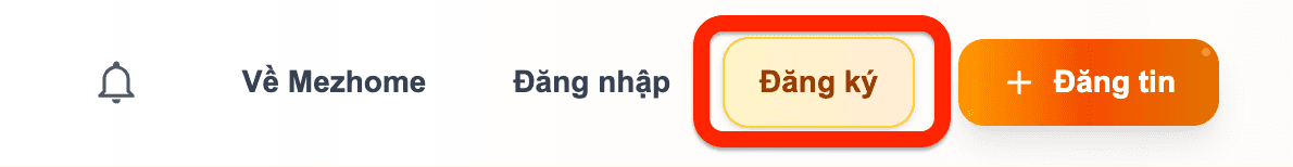 Bước 1: Truy cập mezhome.com và chọn Đăng ký