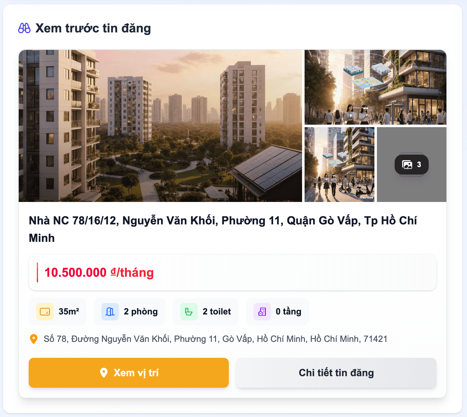 Bước 13: Xem trước tin đăng