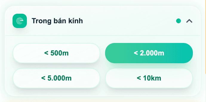 Bước 5: Chọn bán kính tối đa
